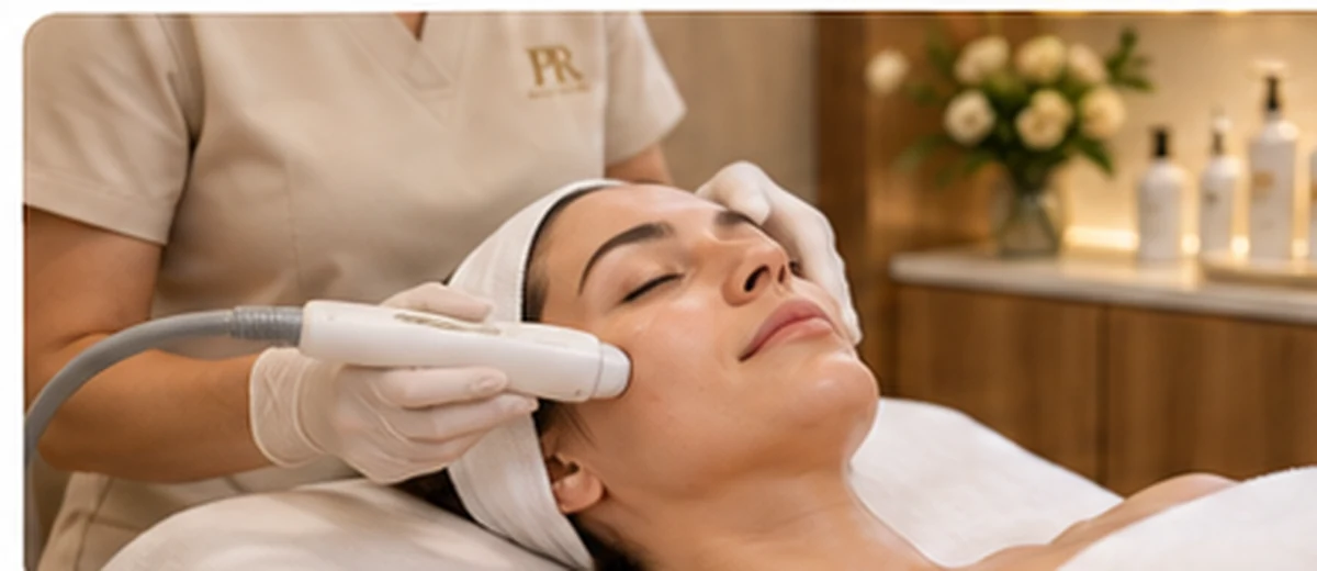 Tratamiento facial realizado por una profesional